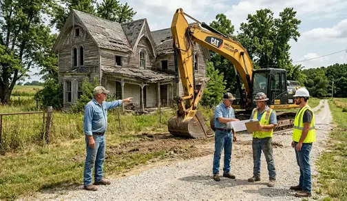 Contractor evaluating a North Missouri demolition project before providing an estimate