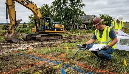 Utility locating and demolition planning on a rural North Missouri property